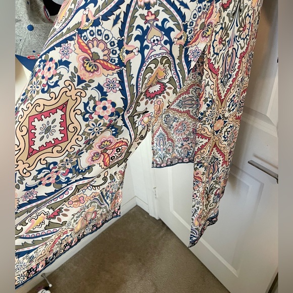 Chico’s Long Paisley Tunic Sz 3 Dress Duster Sweeping Effortless Office Casual - Picture 5 of 7